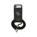 Funda für Handy Guess PU Schwarz 4G Logo mit Kordel für iPhone Air