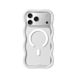 Youngkit Funda Para Iphone 17 Pro Max – Carcasa Magnética Dynamic Ii Transparente Blanco Wavy Silicone, Diseño Moderno Y Ajuste Preciso