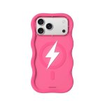 Youngkit Funda Para Iphone 17 Pro Max – Carcasa Big Wave Lightning Series Rosa Hot Pink, Diseño Wavy Con Efecto Rayo Y Ajuste Preciso