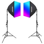 Kit Iluminación Neewer NK800 Softboxes RGB 24W 2700-6500K + Tripodes