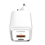 Cargador de pared LDNIO A2318M USB-C + USB-C - Lightning 20W