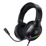 Cuffie ONIKUMA X31 cablate USB e jack 3,5 mm gaming RGB microfono flessibile grigio