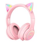 ONIKUMA B90 kabellose Bluetooth 5.0 Gaming Kopfhörer mit Mikrofon und RGB-Beleuchtung rosa