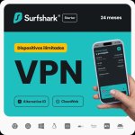 VPN Surfshark Starter, Dispositivi Illimitati, 24 Mesi, Codice Digitale
