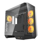 PC-Gehäuse Darkflash DY470 Big Tower Schwarz + 4 ARGB-Lüfter + GPU-Halterung