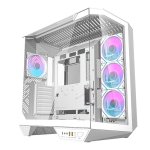Boîtier PC Darkflash DY470 Blanche + 4 Ventilateurs + Support GPU
