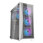 Boîtier PC Darkflash DK352 Plus Blanc + 4 Ventilateurs ARGB
