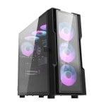 Caixa PC Darkflash DK431 Vidro Templado Preto + 4 Ventiladores RGB