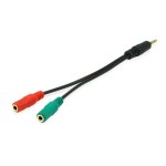 Cable de Audio Equip 147943 2x3.5mm Hembra a 3.5mm Macho 1,5m Negro