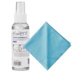 Kit de Limpieza Ewent EW5668 para Pantallas y Plásticos 100 ml con Paño de Microfibra