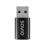 Adaptador Savio AK-81 USB-C 3.1 Fêmea para USB-A 3.1 Macho