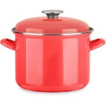 Baumalu Cazuela Traiteur Esmaltada Roja 22 X 16 Cm, Acero Vitrificado Brillante, Tapa Abombada Incluida, Apta Para Todo Tipo De Fuegos Incl. Inducción