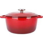Cocotte De Hierro Fundido Esmaltado Cosy & Trendy Fontestic 24 Cm, 4,6 L, Rojo, Interior Blanco Esmaltado, Tapa Con Gotas, Apta Inducción Y Horno 200°c