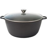 Baumalu Cazuela Alta 36 Cm, 13,4 L, Aluminio Colado Con Interior Cerámico Antiadherente Sin Pfas Y Tapa De Vidrio, Apta Horno Hasta 240 °c Sin Tapa Y 180 °c Con Tapa, Negra