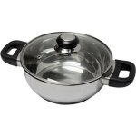 Baumalu Olla Alta De Acero Inoxidable 24 Cm Con Tapa De Vidrio Y Orificio De Vapor, Asas De Baquelita Antideslizantes, Apta Para Inducción Y Apta Lavavajillas