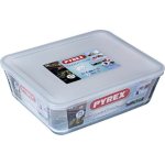 Pyrex Cook & Freeze Fuente De Vidrio Rectangular 4 L (27 X 23 Cm) Con Tapa De Plástico Blanca, Vidrio Borosilicato Resistente -40°c A +300°c