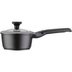 Cacerola Gsw Easy Click 16 Cm De Aluminio Fundido, Tapa De Vidrio Templado Con Borde De Silicona, Mango Extraíble, Antiadherente Vitaflon Granit Efecto Piedra Sin Pfas, Inducción