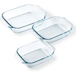Pyrex Irresistible Set 3 Fuentes De Horno Rectangulares De Vidrio Borosilicato Transparente, 20/25/28 Cm, Aptas Horno Microondas Y Lavavajillas, Sin Bpa Y Resistentes A Choque Térmico 240°c
