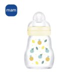 Biberão MAM Premium Glass 170 ml Vidro Borossilicato SkinSoft Branco