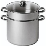 Baumalu Cuscússér Inoxidable 26 Cm, 11 L, Base Triple Inox/alu/inox Para Inducción, Cesto Para Semolá 10 Cm, Tapa De Vidrio Con Orificio Vapor