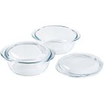 Cocotte Pyrex Rotonda Vetro Borosilicato 1,6L Ø27cm Set 2 Trasparente
