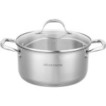 Panela Arthur Martin 28 cm Inox 8 L Tapa Vidro Indução