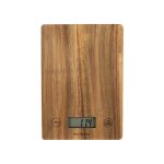 Balanza De Cocina Digital Livoo Dom492 Con Plataforma De Madera De Acacia, 5 Kg Y Precisión 1 G, Función Tare, Pantalla Lcd Y Botones Táctiles, Apagado Automático (incluye 2 Pilas Aaa)