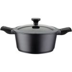 Gsw Easy Click Cazo De Aluminio Fundido 20 Cm 1,5 L Vitaflon Granit, Asas Extraíbles, Tapa De Vidrio Con Borde De Silicona, Apto Para Inducción Y Horno (sin Asas)