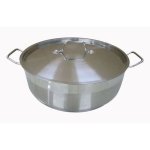 Baumalu Cazoleta Para Cocción 36 Cm De Acero Inoxidable Con Tapa, Base Difusora Triple Capa Inox/alu/inox Apta Inducción, Acabado Satinado, Interior Antiadherente
