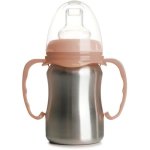 Taza De Aprendizaje Thermobaby De Acero Inoxidable 180 Ml Con Asas Desmontables Ergonómicas, Boquilla De Silicona Blanda, Tapa Protectora Y Tapa Roscada