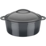Gsw Grey Shadow Faitout Redondo De Fundición Esmaltada 24 Cm, Compatible Inducción, 3,8 L