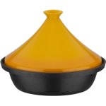 Gsw Tagine 30 Cm Base De Fundición De Acero Y Tapa De Cerámica, Compatible Con Inducción, Apto Para Horno, Color Negro Y Amarillo, Capacidad 2 L