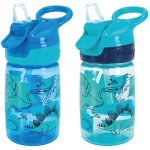 Garrafa Nuby Incredible Gulp 360ml Silicone Antivazamento Asa Dino Azul Pack 2