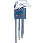 Bosch Professional Set De Llaves Allen Acodadas Hexagonales 9 Piezas Con Soporte Plegable