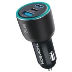 Thomson Cargador De Coche Gan 95w: 2x Usb-c Pd 65w Y 30w + Usb-a Qc 3.0