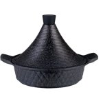Baumalu Tajine 28 Cm De Aluminio Fundido Con Tapa, Recubrimiento Antiadherente Xylan Ppg De 2 Capas Y Acabado Exterior Silicona, Compatible Con Inducción Y Apto Horno