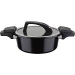 Gsw Cuiseur De Vapor De Baja Presión 24 Cm, 4 L, Aluminio Forjado, Inducción Compatible, Revestimiento Antiadherente Sin Pfoa, Tapa De Vidrio, Negro