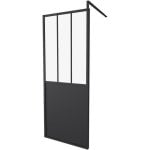 Pannello Doccia Fisso Gelco Industriale 80x200 cm Nero Vetro 5 mm