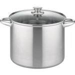 Gsw Rigo 26 Cm 10 L Cacerola Alta De Acero Inoxidable, Base Encapsulada Para Inducción, Graduaciones Internas, Tapa De Vidrio Templado Con Salida De Vapor