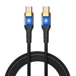 Cable USB-C a USB-C IGGUAL 3A 1 metro LED Negro