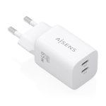 Ladegerät GaN AISENS 65W 2xUSB-C PD3.0 QC4.0 Weiß