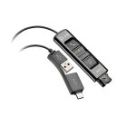 Adattatore Poly DA85 USB-A e USB-C a QD per cuffie professionali nero