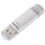 Memoria USB HAMA C-Laeta 128 GB USB Type-A y USB Type-C Plata