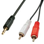 Audio-Kabel Lindy 35685 2x RCA Stecker zu 3,5mm Stecker 10 m Schwarz