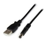Cable Adaptador USB A Macho a Conector Coaxial Barrel 5,5mm 5V DC 1m StarTech.com