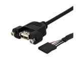 Cable USB 2.0 para Montaje en Panel StarTech.com 30 cm Hembra USB A