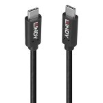 Cable USB-C à USB-C Lindy 36975 0,5 m USB 3.2 Gen 2x2 20 Gbit/s Noir