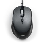 Ratón Port Designs 900711-B USB-A y USB-C 3600 DPI Negro Silencioso