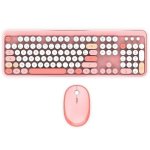Teclado Mobility Lab AZERTY membrana inalámbrico rosa con ratón compacto USB 2,4 GHz