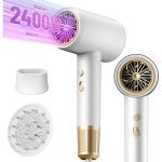 Sèche-cheveux Ionique Dam Electronics 2400W 3 Températures 3 Vitesses Accessoires Blanc